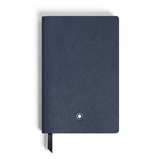 Notebook Small, Saffiano Leather, Blue - Lined Pages