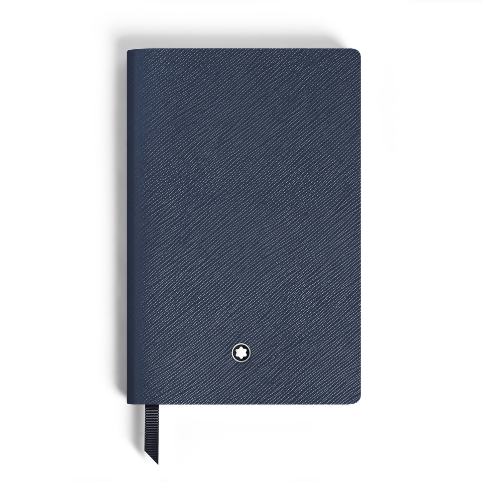 Notebook Small, Saffiano Leather, Blue - Lined Pages - 1
