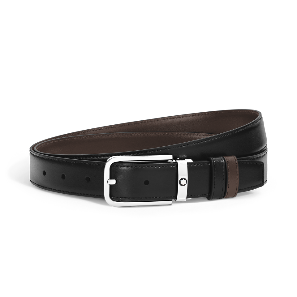 30 mm Reversible Belt in Meisterst&uuml;ck Leather with Rectangular Buckle - 1