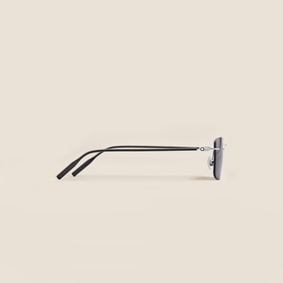 Rectangular Sunglasses with Silver-Coloured Metal Frame