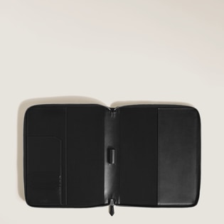 Large Notebook Holder with zip in Corteccia Leather
