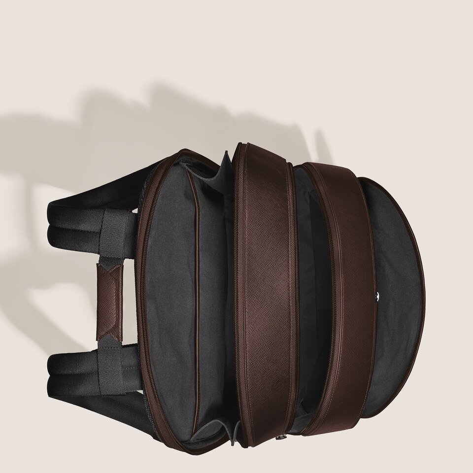 Large Backpack with 3 Compartments in Sartorial Leather - 4