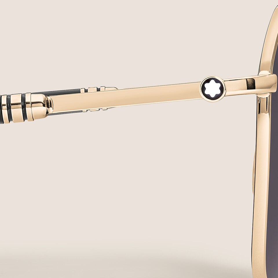 Rectangular Sunglasses with Gold-Coloured Metal Frame - 3