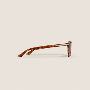 Round Sunglasses with Havana Acetate Frame