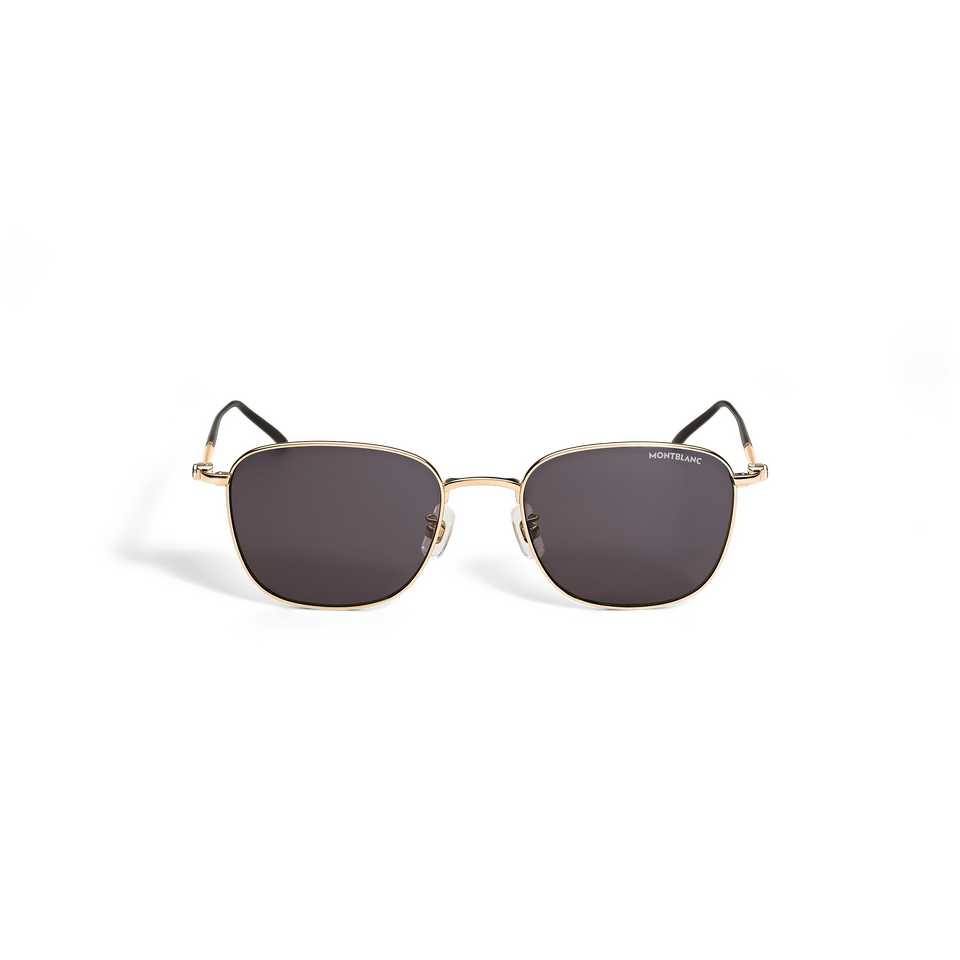 Squared Sunglasses with Gold-Coloured Metal Frame - 1
