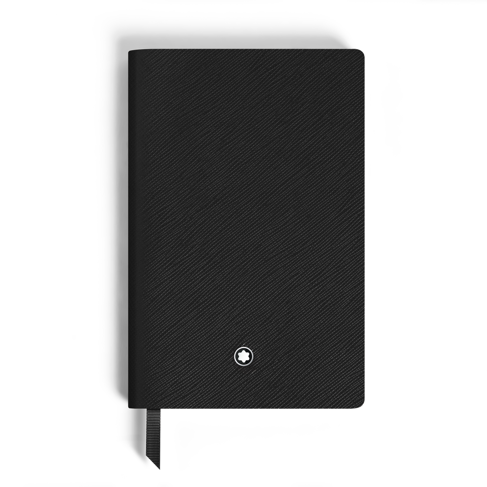 Notebook Small, Black Leather, Black, Lined Pages - 1