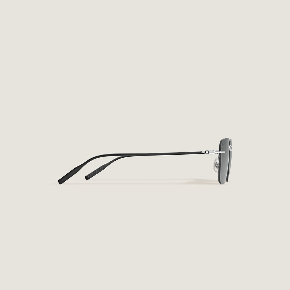 Squared Sunglasses with Silver-Colored Metal Frame - 3