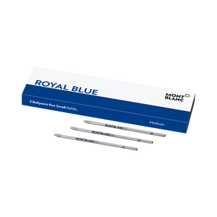 3x Ballpoint Pen Small Refills, Royal Blue