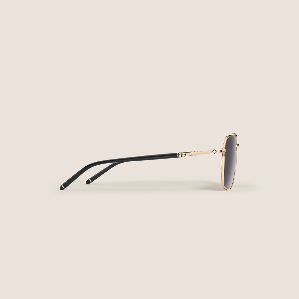 Rectangular Sunglasses with Gold-Coloured Metal Frame - 2