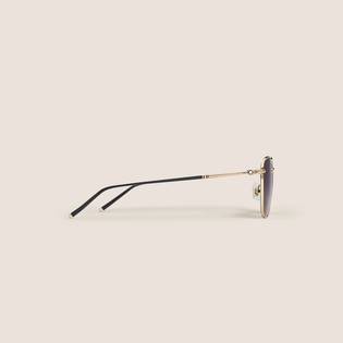 Squared Sunglasses with Gold-Coloured Metal Frame