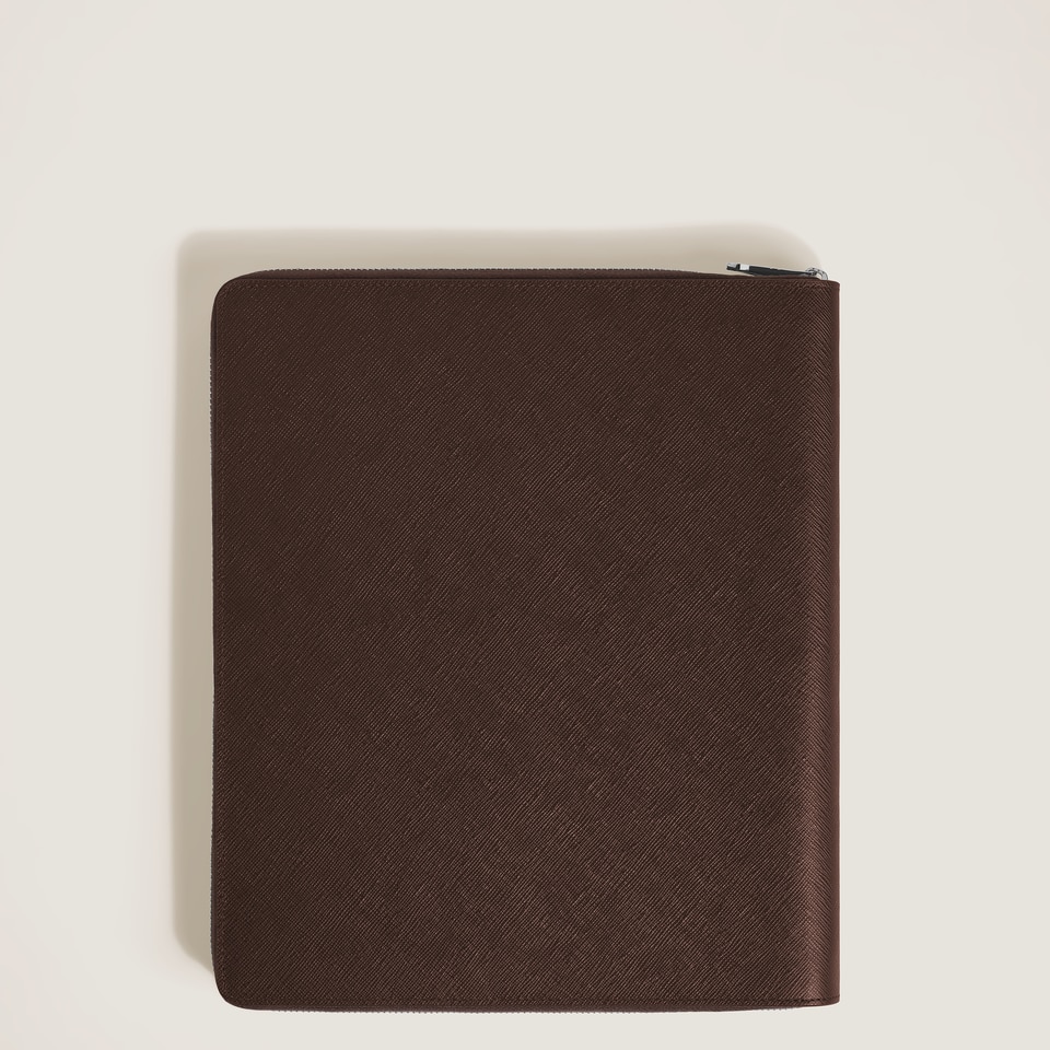 Large Notebook Holder with zip in Sartorial Leather - 2