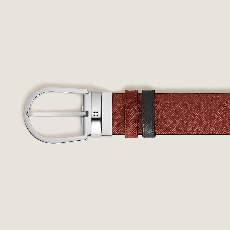 Horseshoe 35 mm Reversible Belt in Sartorial Leather - 3