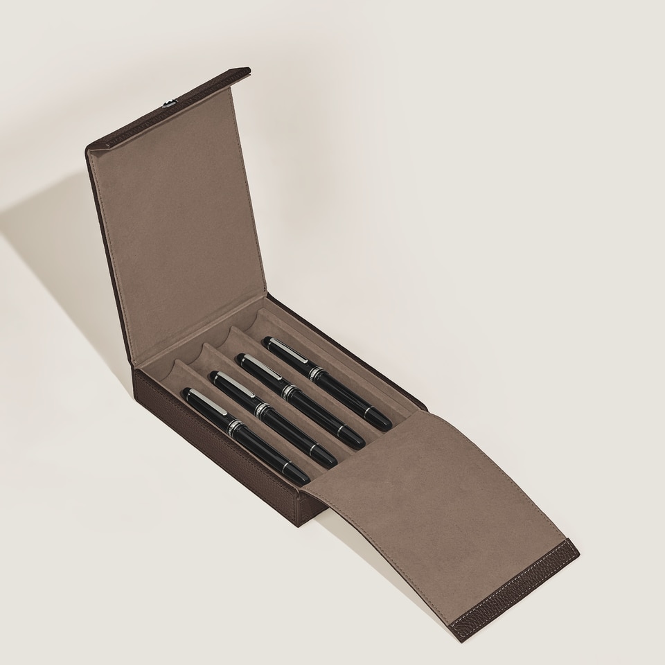 Travel Box for 4 Writing Instruments in Grain Leather - 2