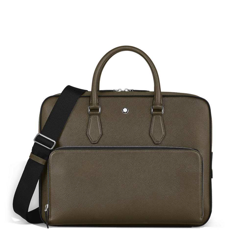 Medium Briefcase with Pocket in Sartorial Leather - 1