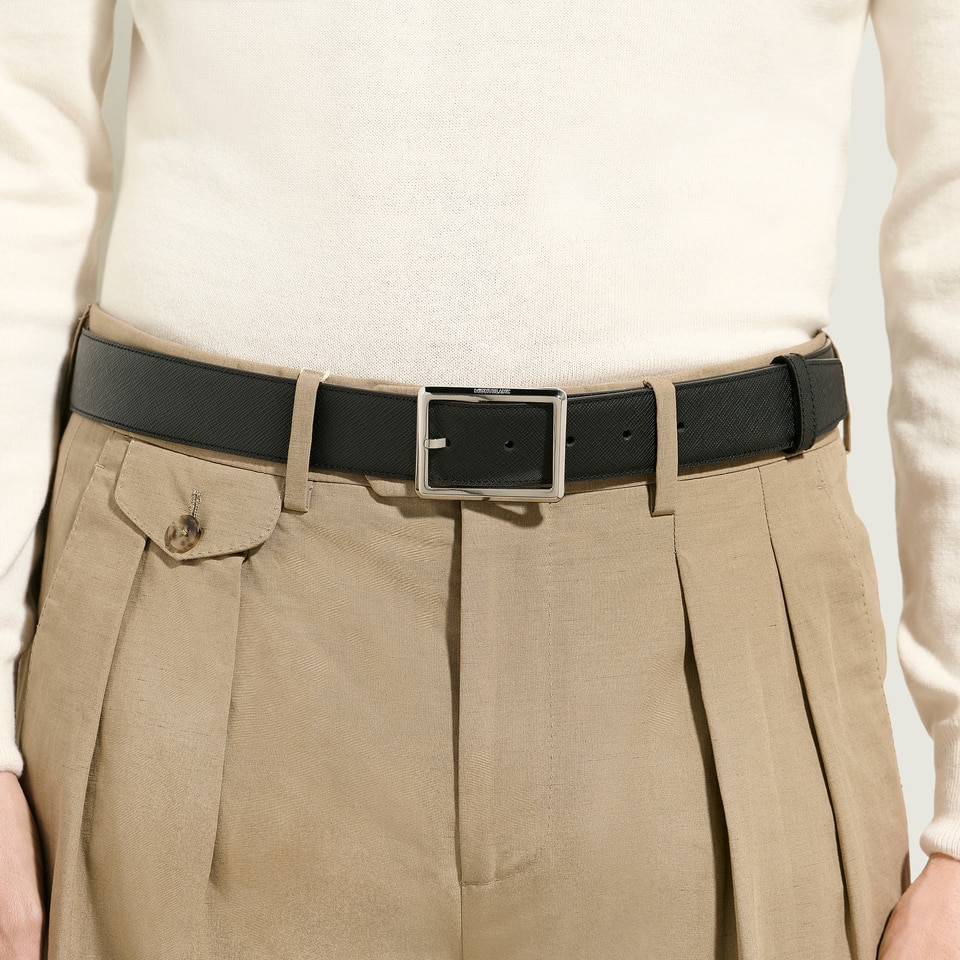 Rectangular 35&nbsp;mm Reversible Belt in Sartorial Leather - 2