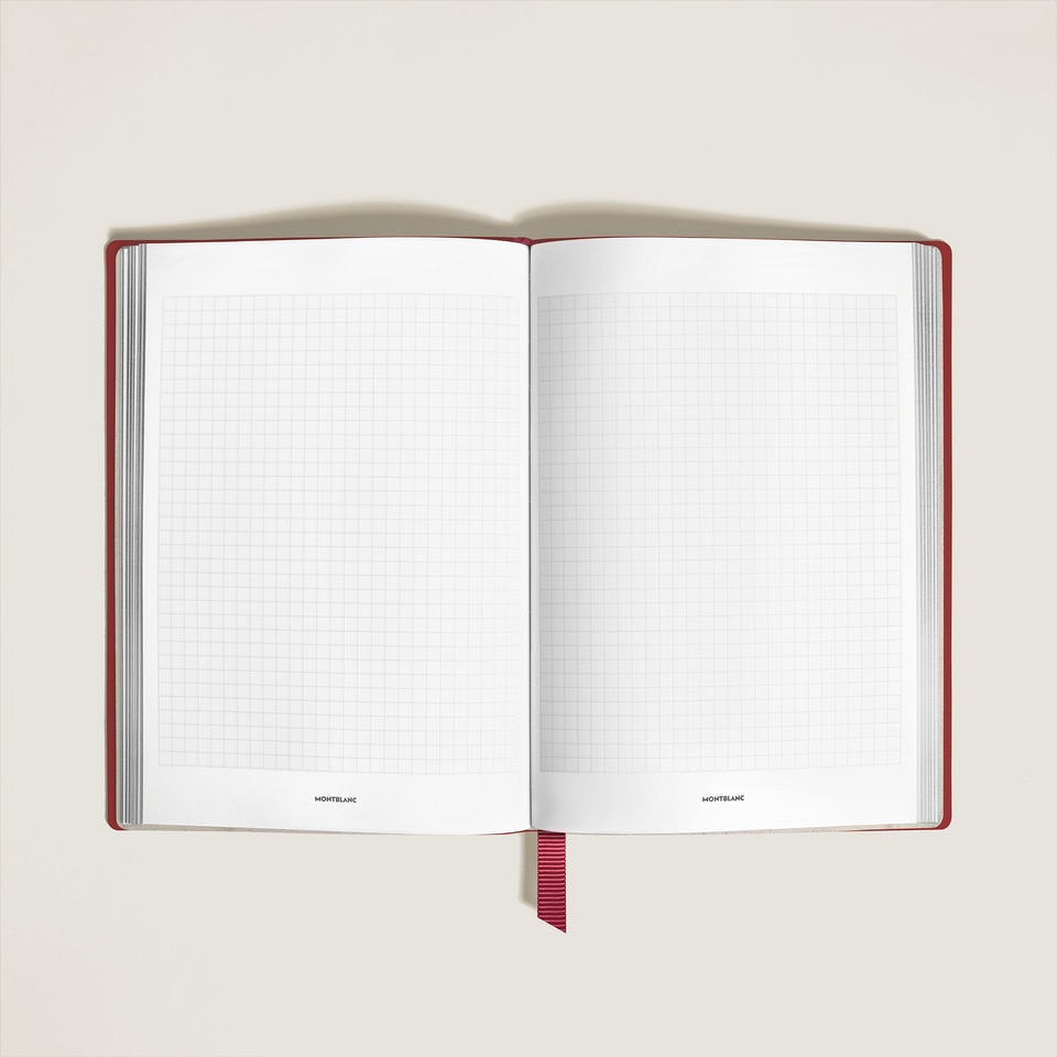 Notebook Medium, Saffiano Leather, Red - Squared Pages - 2