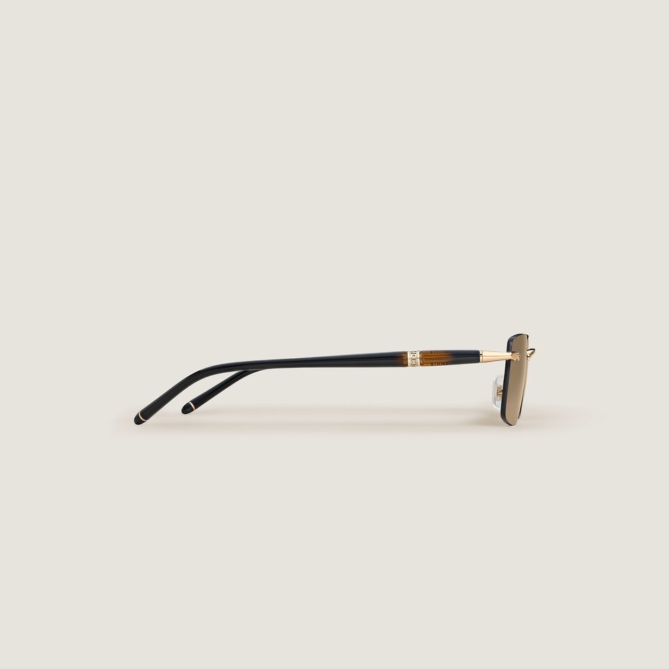 Rectangular Sunglasses with Gold-Coloured Metal Frame - 3