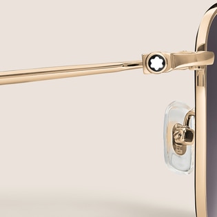 Squared Sunglasses with Gold-Coloured Metal Frame