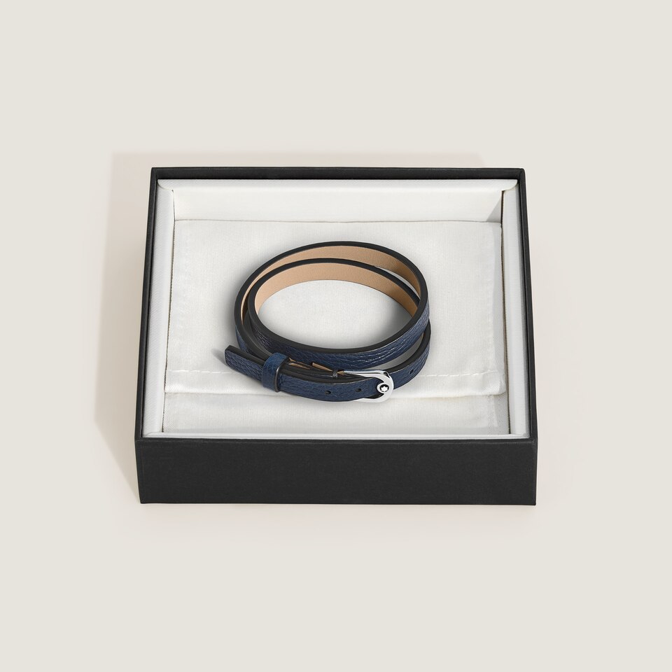 Horseshoe Buckle Adjustable Bracelet in Grain Leather - 2