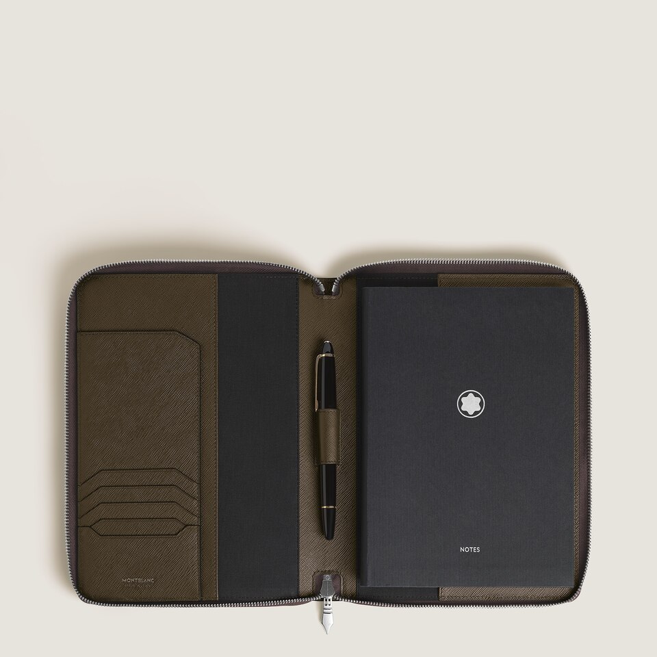 Small Notebook Holder with zip in Sartorial Leather - 2
