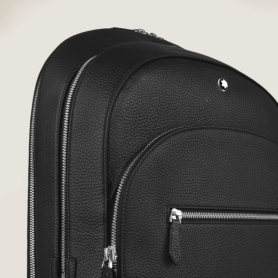 Large Backpack with 3 Compartments  in Grain Leather - 3