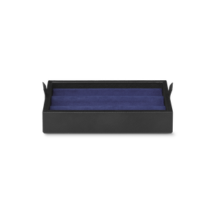 Desk Box in leather for three writing instruments and an ink bottle