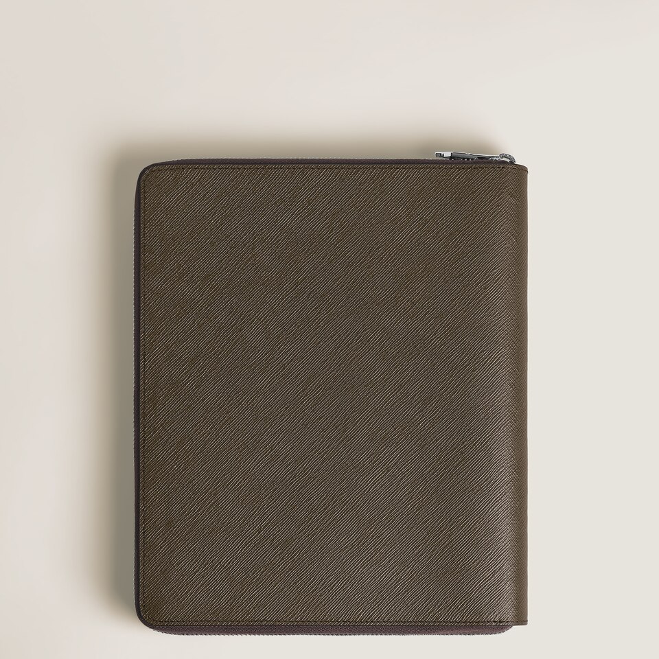 Small Notebook Holder with zip in Sartorial Leather - 4
