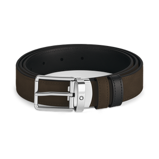 Everyday buckle brown/black 30mm reversible leather belt
