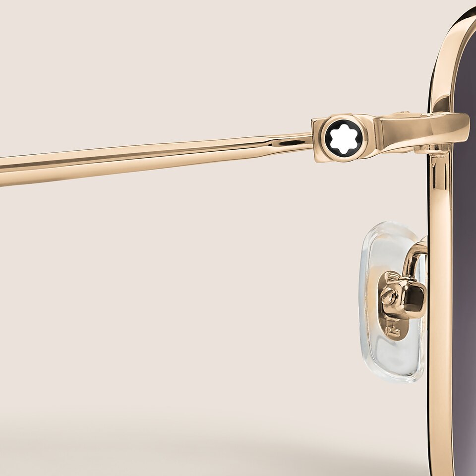 Squared Sunglasses with Gold-Coloured Metal Frame - 3