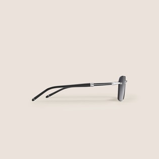Rectangular Sunglasses with Silver-Coloured Metal Frame