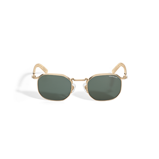 Squared Sunglasses with Gold-Colored Metal Frame