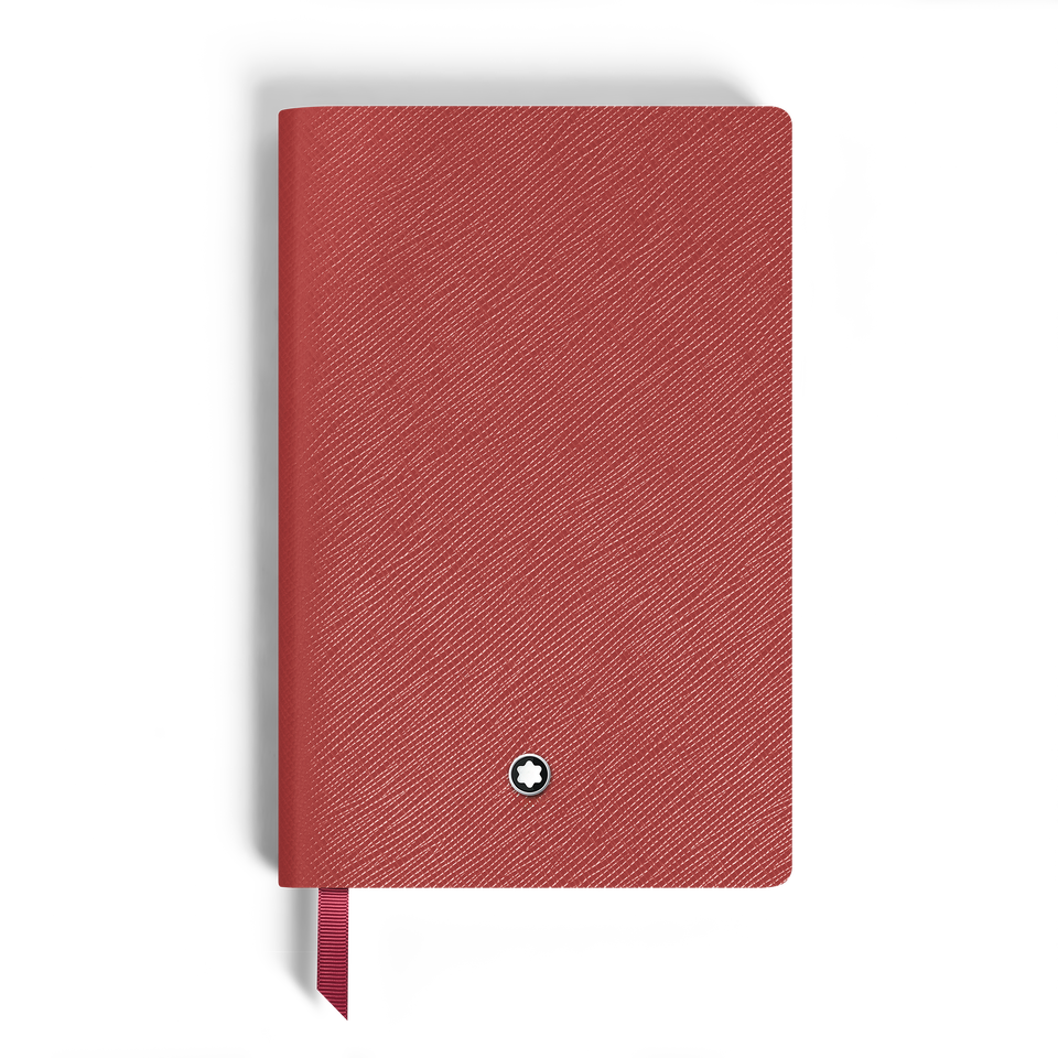 Notebook Small, Brick Red Leather, Red, Lined Pages - 1