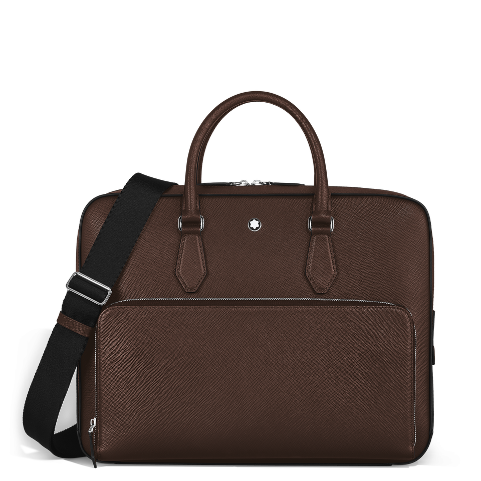 Medium Briefcase with Pocket in Sartorial Leather - 1