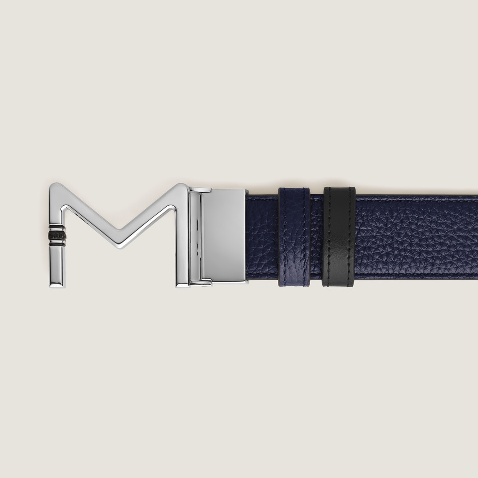 Meisterst&uuml;ck buckle midnight blue/black 35mm reversible leather belt - 3