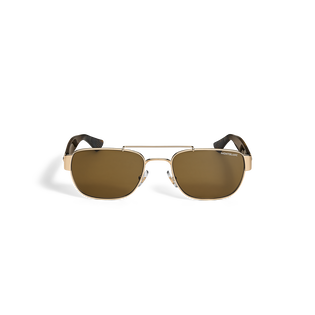 Rectangular Sunglasses with Gold-Coloured Metal Frame