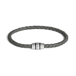 3 Rings Bracelet in Grain Leather L