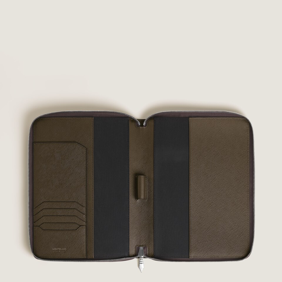 Small Notebook Holder with zip in Sartorial Leather - 3