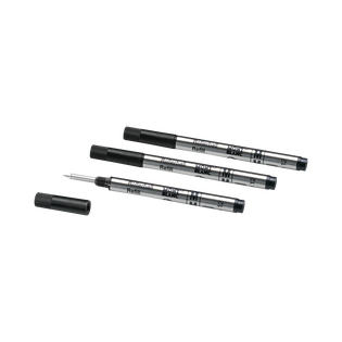 3 Rollerball Small Refills, Mystery Black - Medium