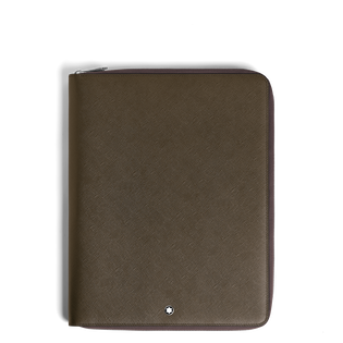 Medium Notebook Holder with zip in Sartorial Leather