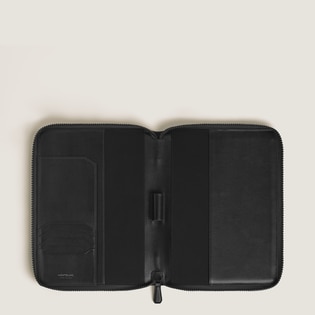 Small Notebook Holder with zip in Extreme Leather