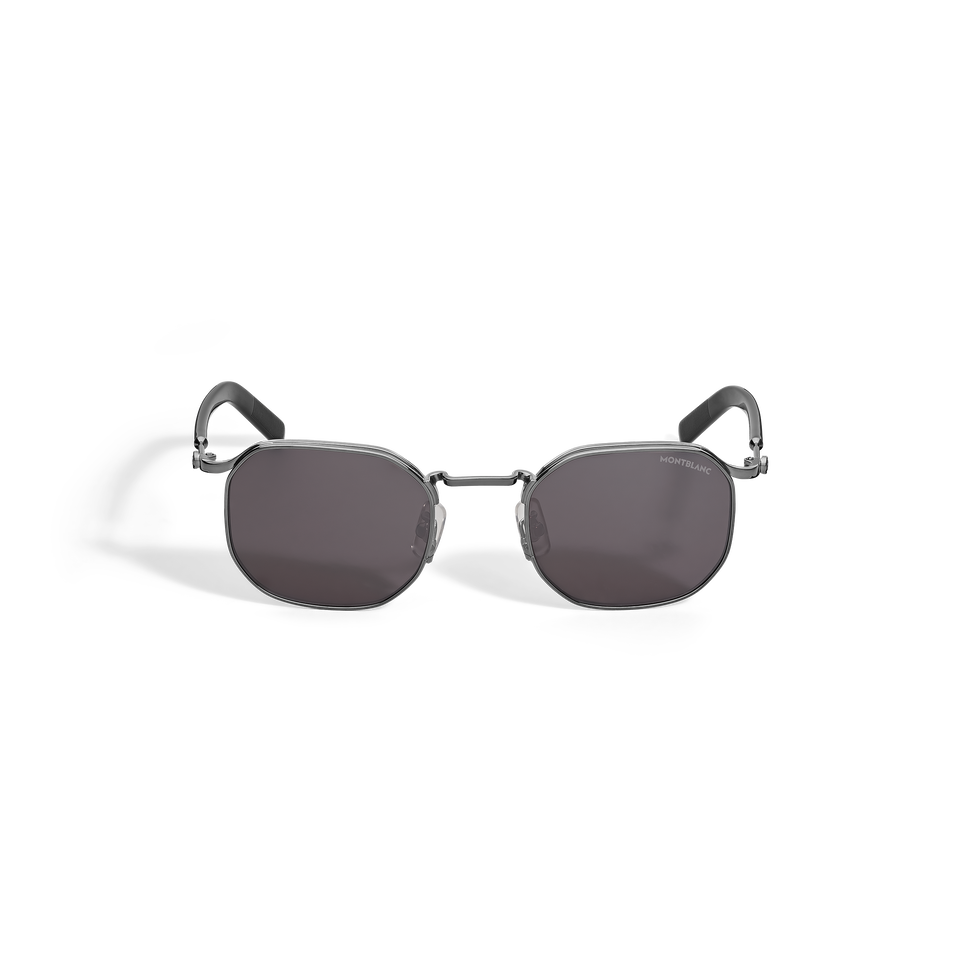 Squared Sunglasses with Grey Metal Frame - 1