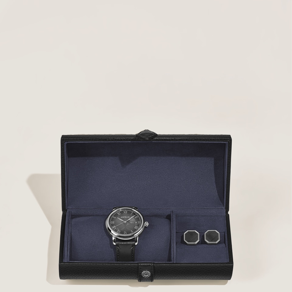 Travel Box for 1 Watch and Accessories in Grain Leather - 3