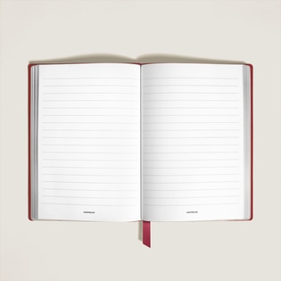 Notebook Medium, Brick Red Leather, Red, Lined Pages