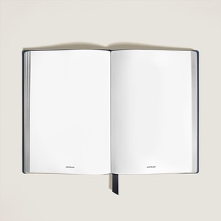 Notebook Medium, Ink Blue Leather, Blue, Blank Pages