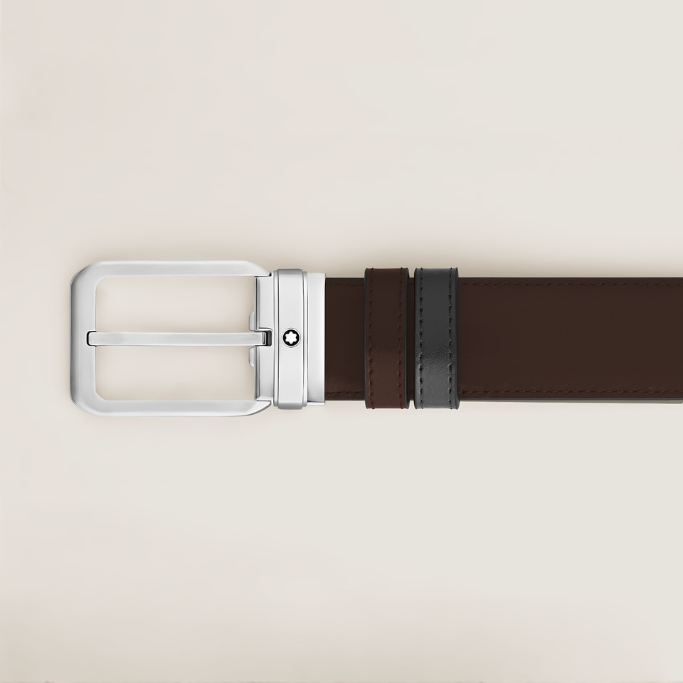 35 mm Reversible Belt in Meisterst&uuml;ck Leather with Rectangular Buckle - 3