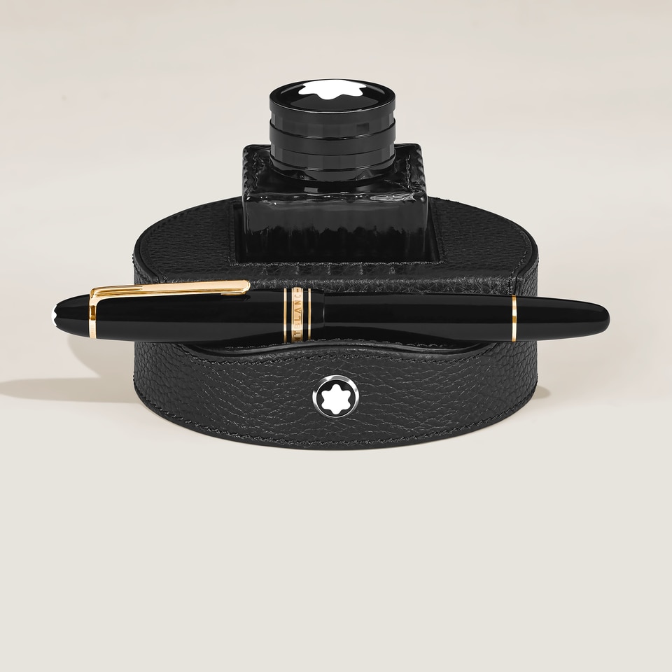 Ink & Pen Stand Organizer in Grain Leather - 2