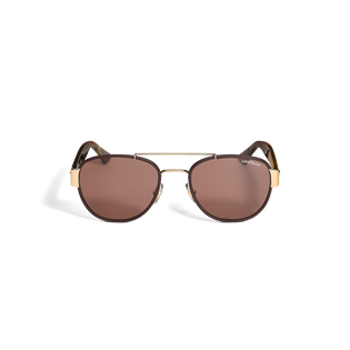 Squared Sunglasses with Gold-Coloured Metal Frame