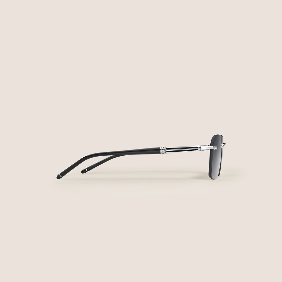 Rectangular Sunglasses with Silver-Coloured Metal Frame - 2