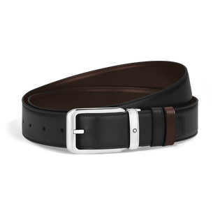 35 mm Reversible Belt in Meisterst&uuml;ck Leather with Rectangular Buckle