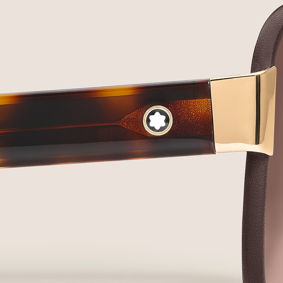 Squared Sunglasses with Gold-Coloured Metal Frame - 4